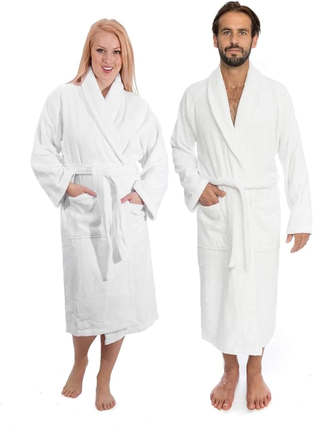 Classic Turkish Towels CTT - Luxury 100% Turkish Cotton Terry Cloth Bath Robe for Women & Men, 400 GSM Soft & Plush Long Robe
