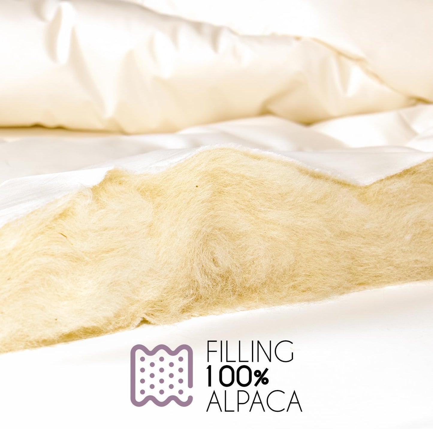 Twin All-Season Warm Fine Alpaca Duvet - Premium Cotton Cover, 4,66 lb Filling, Ideal for Year-Round Comfort, Lightweight & Temperature-Regulating, 70 x 92 inches