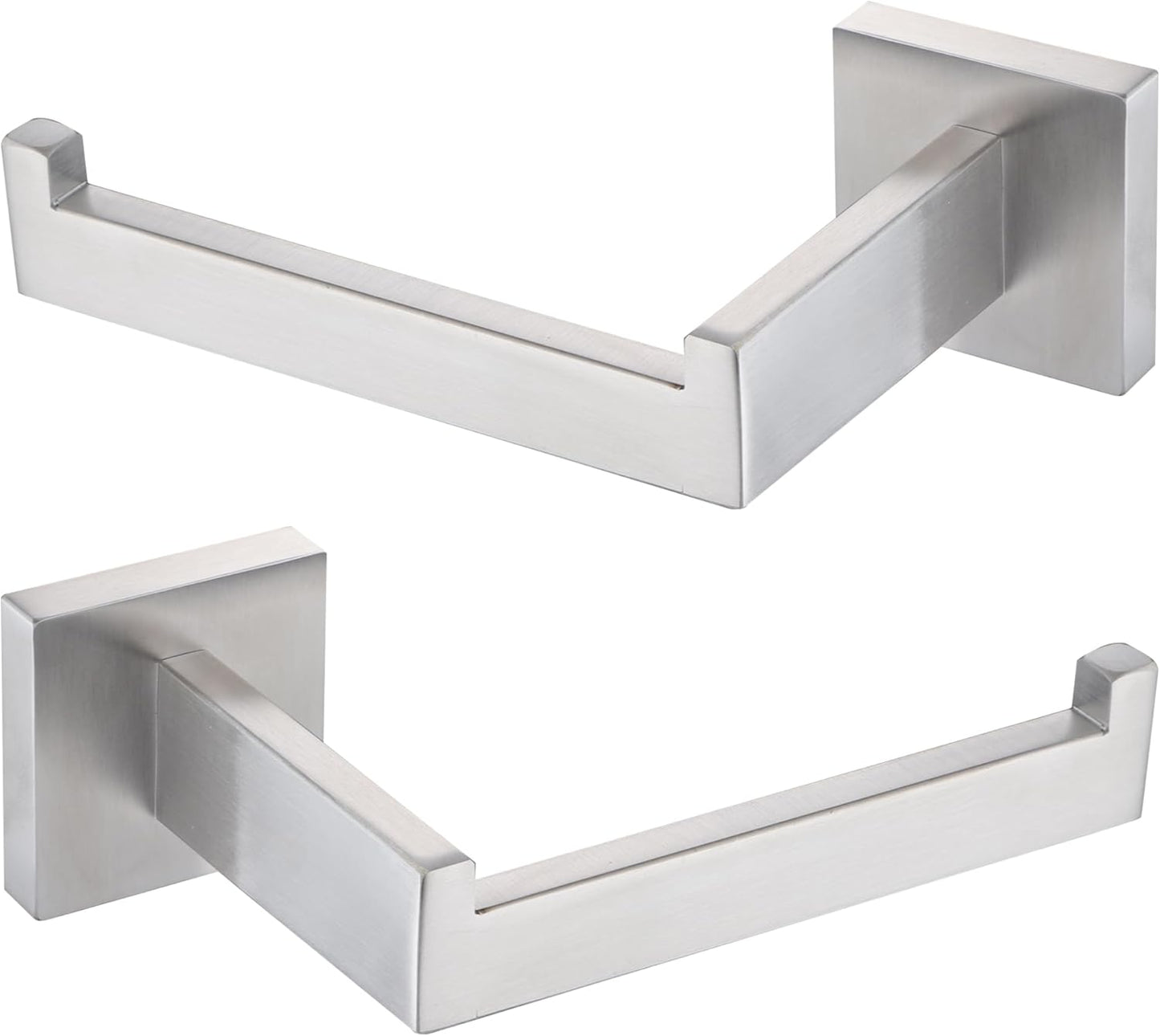 LANC Bathroom Toilet Paper Holder, Brushed Nickel Toilet Paper Roll Holder Wall Mount for Kitchen Washroom Modern TP Toilet Tissue Holder Stainless Steel Left and Right 2 Pack, A8807BN-LRP2