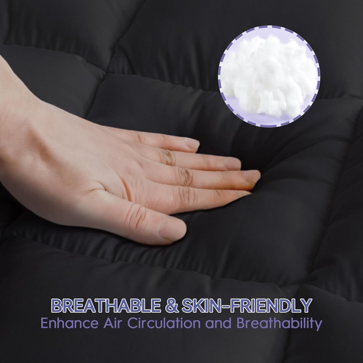 ABENE Twin XL 3 Inch Dual Layer Memory Foam Mattress Topper for College Dorm, 2 Inch Memory Foam Plus 1 Inch Pillowtop Mattress Pad with Deep Pocket, Soft Support for Pressure Relief, Black