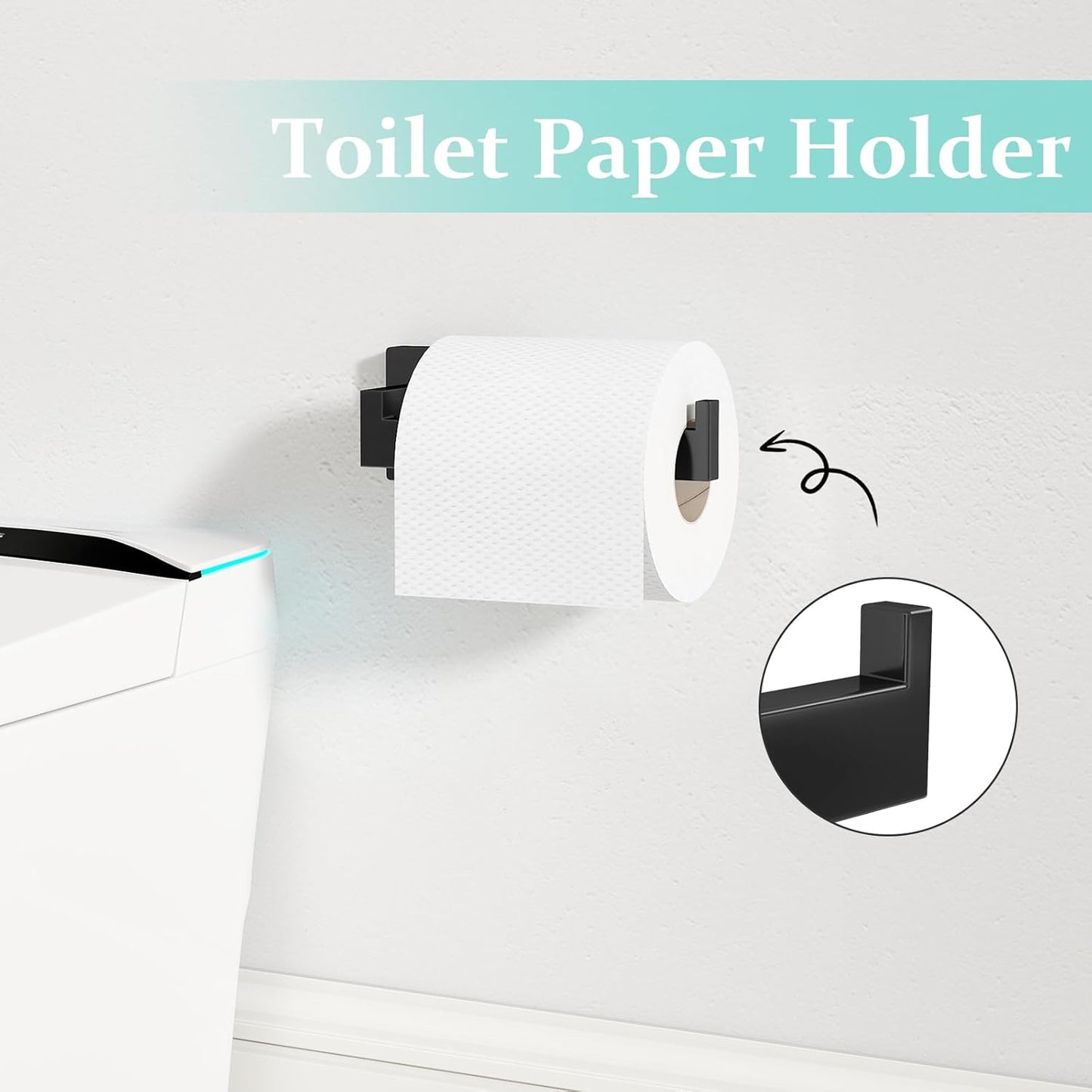 20-Piece Matte Black Bathroom Hardware Set, 24 Inch Bath Towel Bar Set, Stainless Steel Wall Mounted Towel Rack for Bathroom