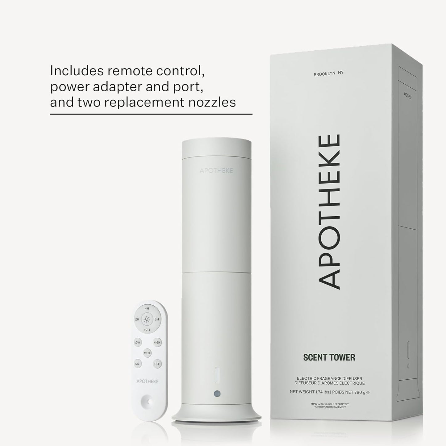 Apotheke Scent Tower Aromatherapy Diffuser Fragrance Refill, Charcoal (30 ml) - Long-Lasting Perfume-Grade Essential Oil for Clean & Fresh Home, Office, Hotel & Large Room