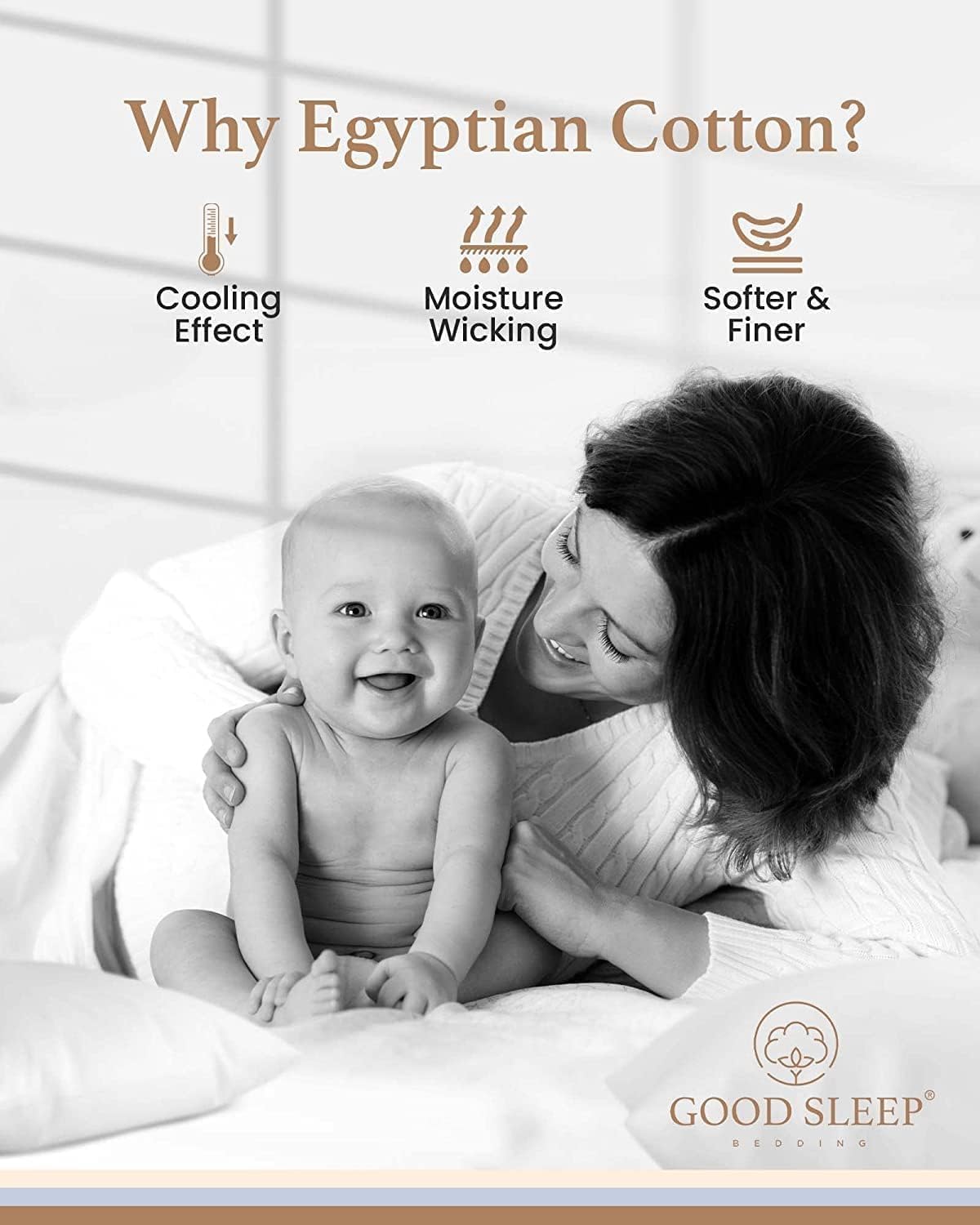 Good Sleep Bedding Cal King Sheet Set - 100% Egyptian Cotton Sheets California King Size, 4 Pc, California King Sheets, Soft, California King Sheet Sets Deep Pocket Fits Upto 16" - Black