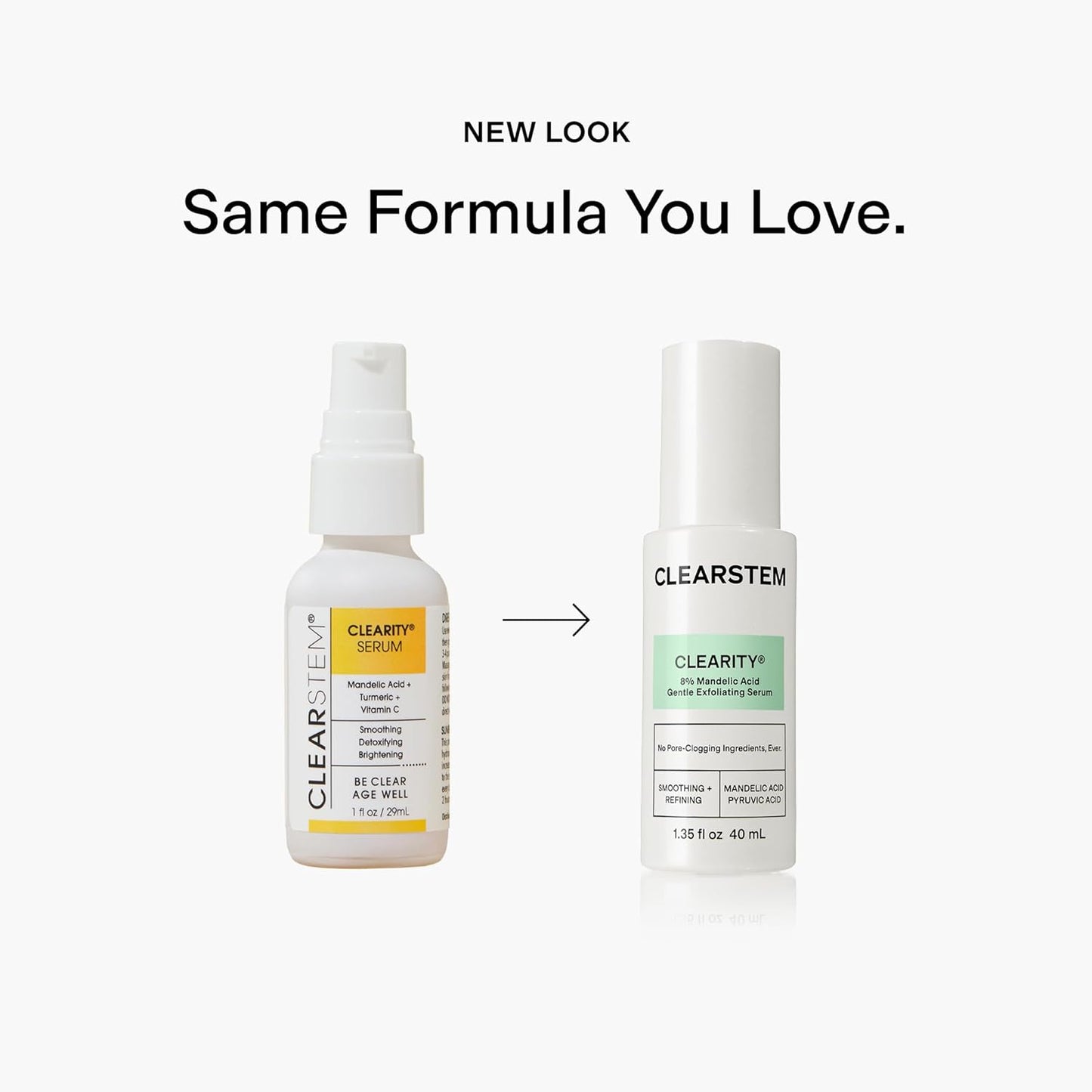 CLEARSTEM - CLEARITY The Blackhead Dissolver Mandelic Acid Serum - Vitamin C, Turmeric, Collagen Boost - All Skin Types - Facial Skin Care Products - Gluten Free, Cruelty Free - 1 fl oz / 29ml