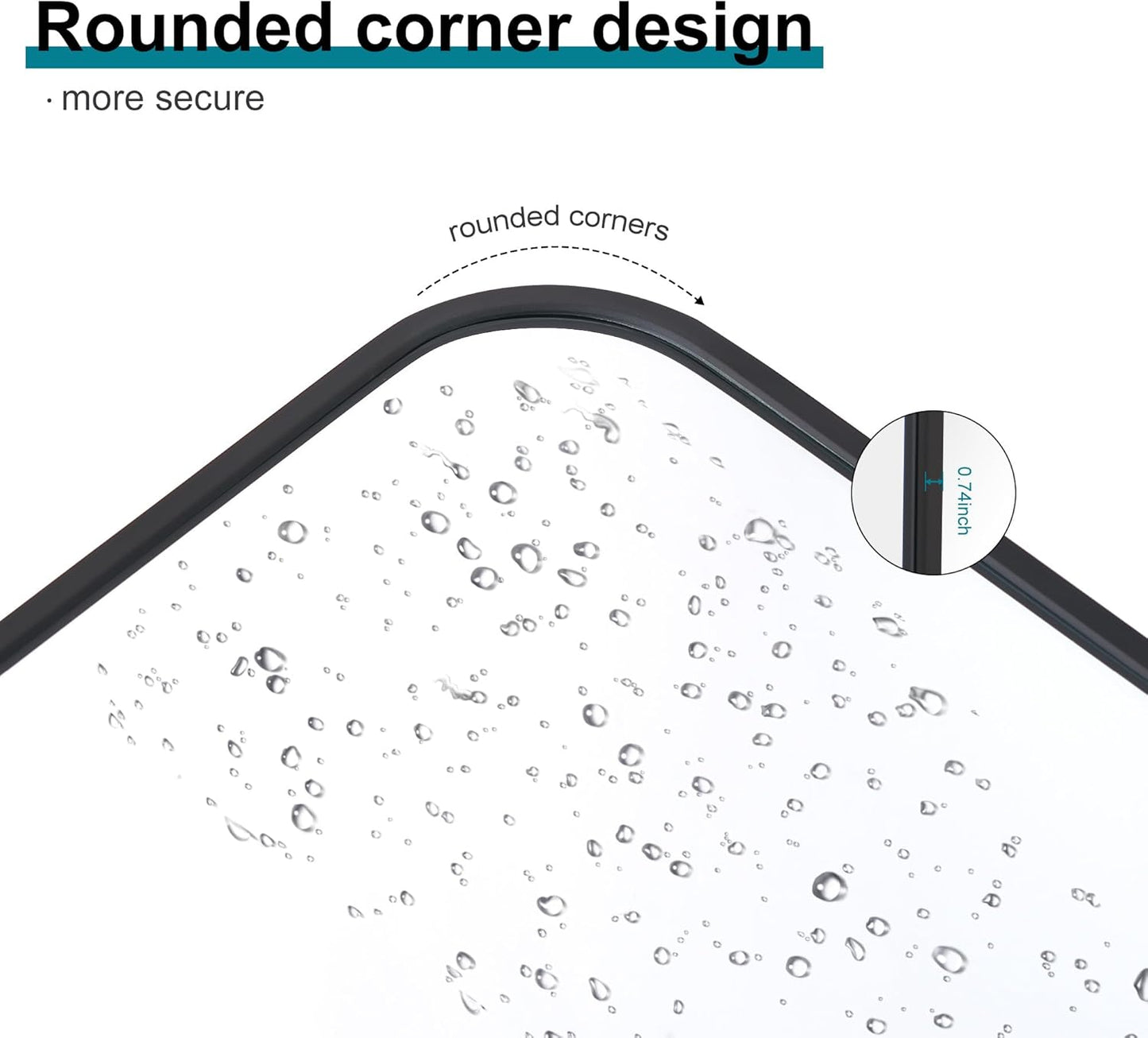 72" x 36"Bathroom Mirror, Matte Black Wall Mirror with Metal Frame, Decorative Rectangular Vanity Mirror for Bedroom Bathroom Living Room Entryway (Horizontal/Vertical)