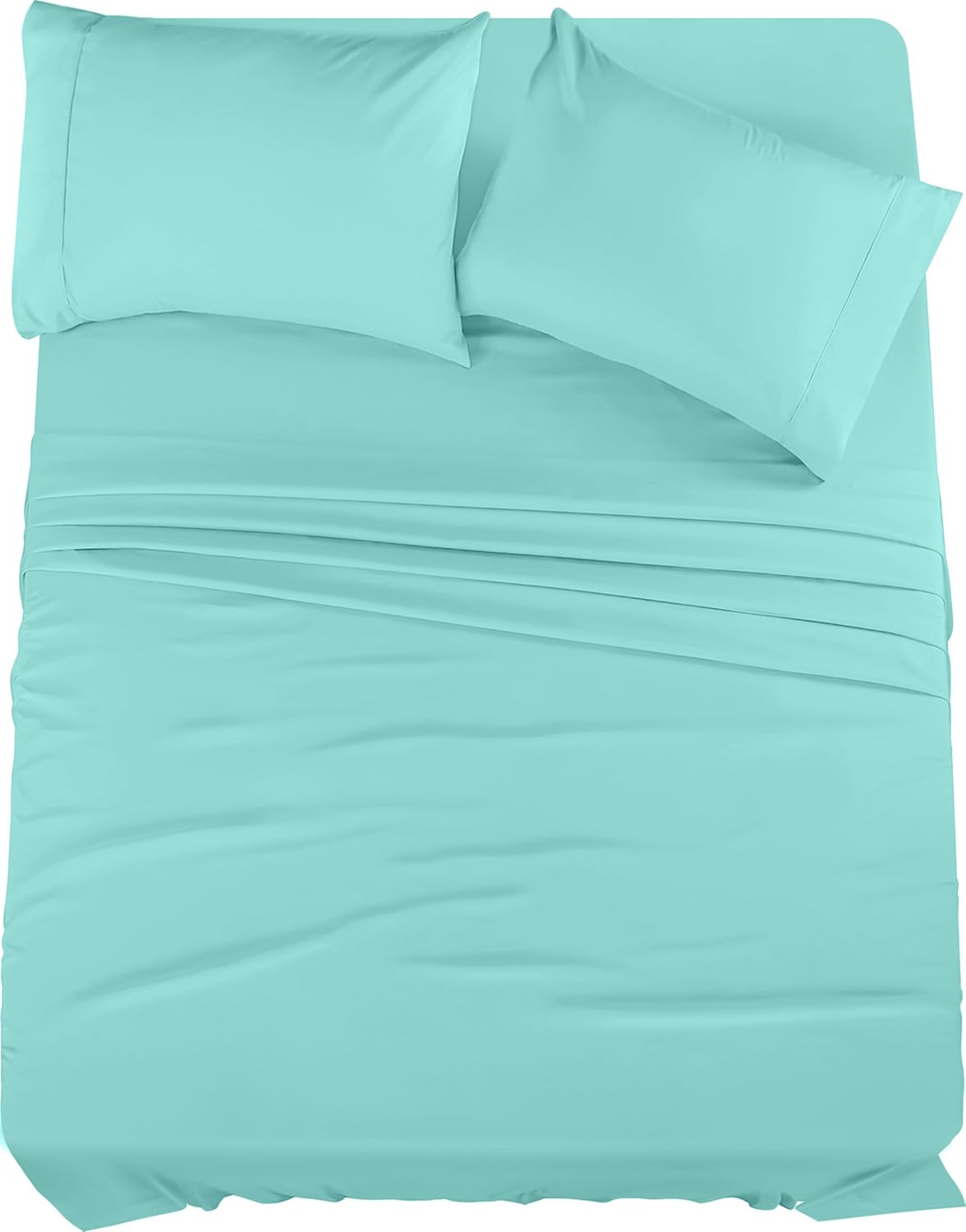 Utopia Bedding Queen Sheet Set – 4 Piece Bed Sheets for Queen Size Bed, Soft and Breathable Microfiber, Includes 1 Fitted Sheet, 1 Flat Sheet and 2 Pillowcases (Spa Blue)