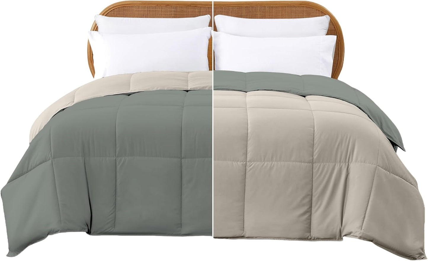 Modern Threads Down Alternative Reversible Comforter Sage Green/Cream Twin