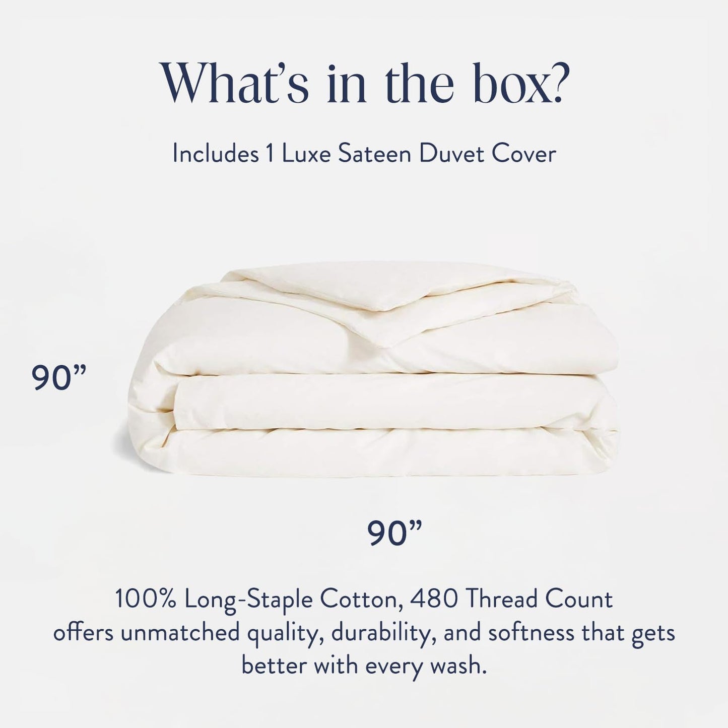 Brooklinen Luxury Sateen Duvet Cover - 100% Cotton, Full/Queen Size in Cream with Extra-Long Corner Ties and Button Closure - Best Full/Queen Duvet Covers