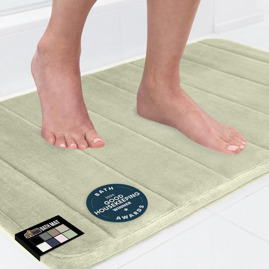 GORILLA GRIP Memory Foam Bath Mat, Soft Absorbent US Designed Bathroom Rug, Gripping Dots Machine Washable Bathmat, Cushioned Floor Mats, Shower Sink Rugs Room Décor Accessories, 36x24 Sage