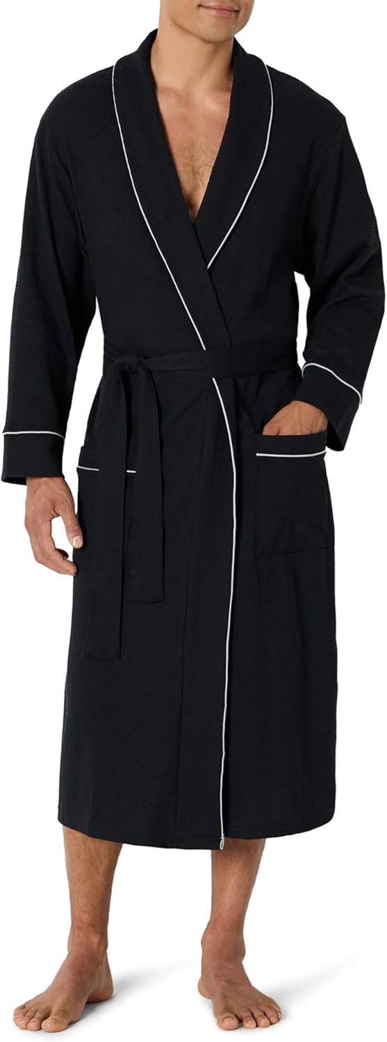 Amazon Essentials Mens Lightweight Waffle Bathrobe (Available in Big & Tall)