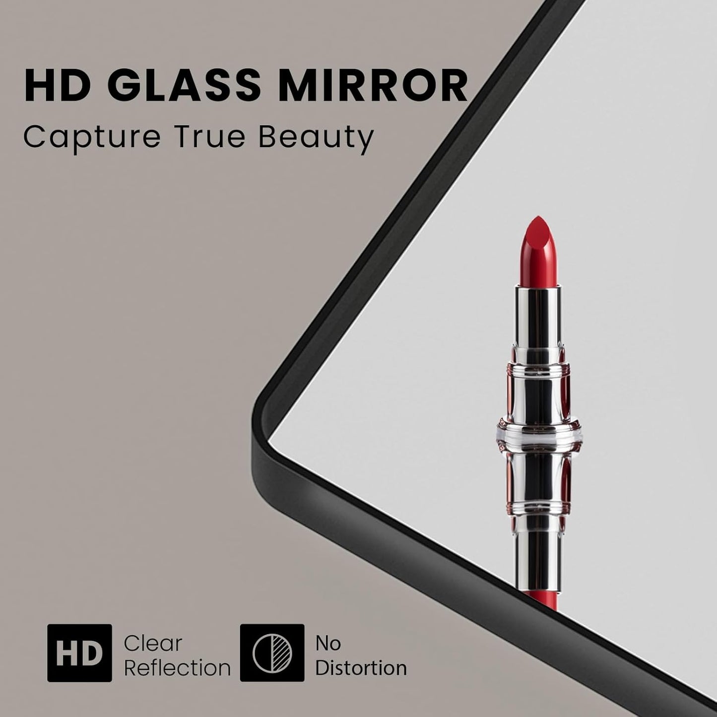 Black Bathroom Mirror 72X40 Inch, Black Metal Framed Mirror for Wall, Rounded Rectangle Matte Bathroom Vanity Mirror with Tempered Glass, Anti-Rust, Horizontal/Vertical