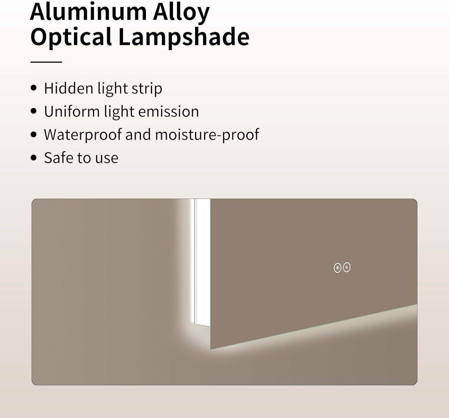 Arched Shaped LED Bathroom Mirror with dimming Lighting, 24V, 3 Color temperatures, defogger, 5MM Silver Glass (40" L x 30" W)