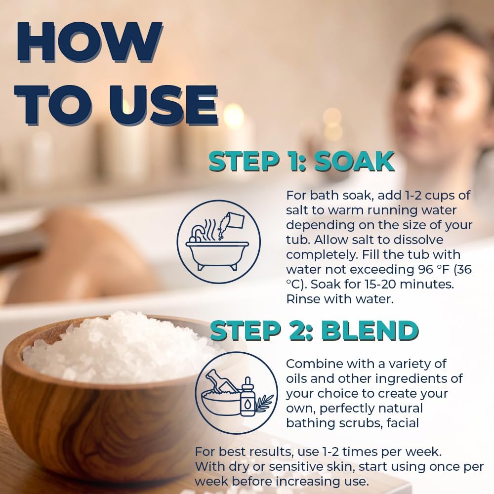Dead Sea Salt Coarse Grain Bath Soak 18 oz – Relaxing Mineral Soak