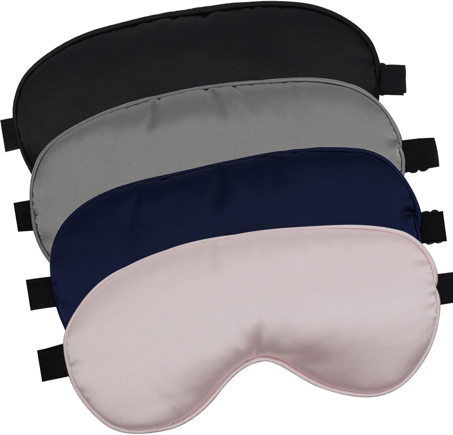 4 Pack Eye Mask for Sleeping Silky Soft Satin Blindfold Adjustable Strap Night Eye Cover for Women Men