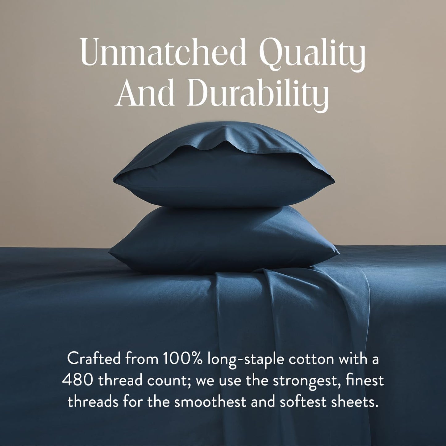 Brooklinen Luxury Sateen Duvet Cover Set - King/California King Size in Abyss Blue - 100% Cotton, 3 Piece Set Includes 1 Duvet Cover and 2 Pillowcases