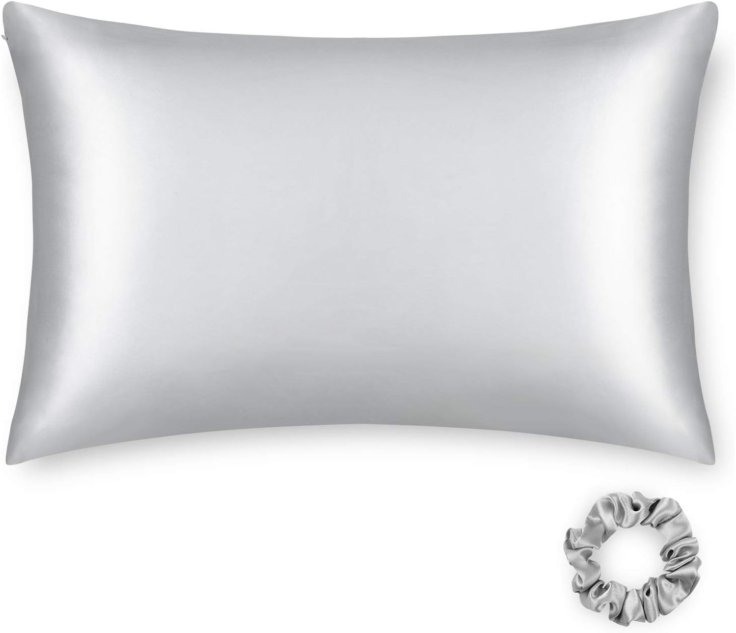 ALASKA BEAR 20 by 54 Silk Pillowcase Couple Womens and Mens Pillow Slip Washable, Body Size(1 Pack, Silver Grey)