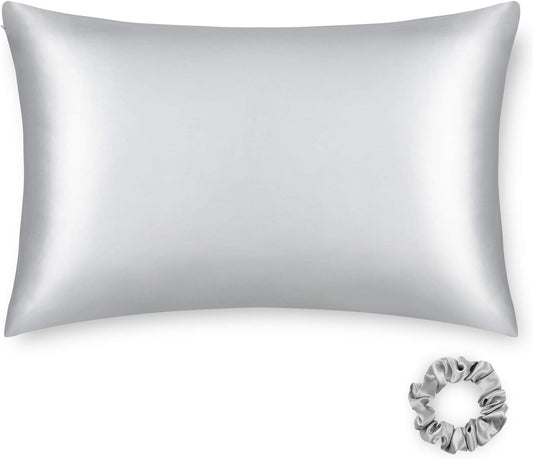 ALASKA BEAR 20 by 54 Silk Pillowcase Couple Womens and Mens Pillow Slip Washable, Body Size(1 Pack, Silver Grey)