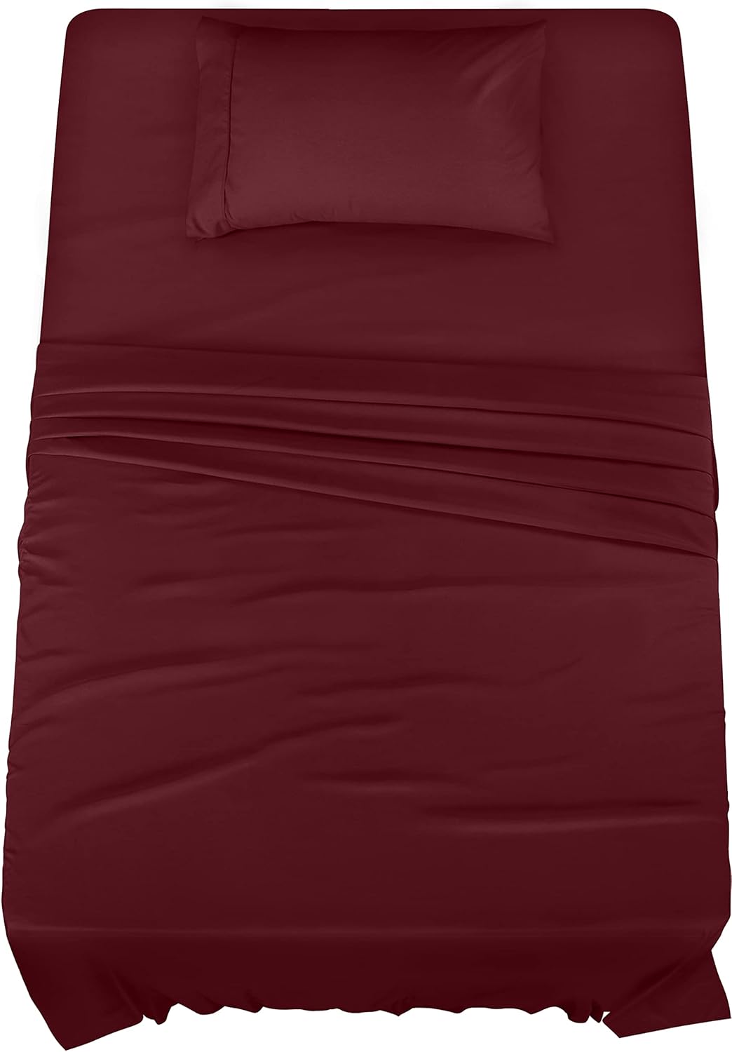 Utopia Bedding Twin Sheet Set – 3 Piece Bed Sheets for Twin Size Bed, Soft and Breathable Microfiber, Includes 1 Fitted Sheet, 1 Flat Sheet and 1 Pillowcase (Burgundy)
