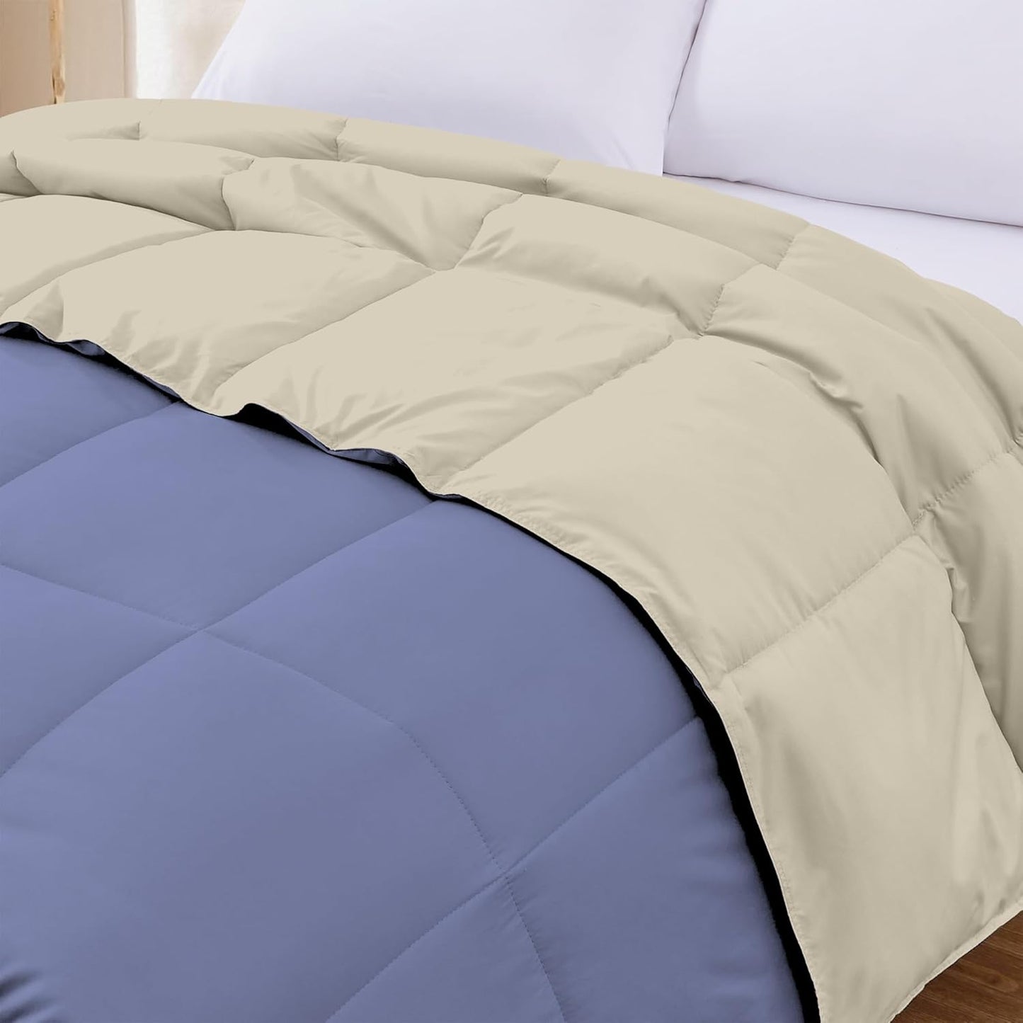 Modern Threads Down Alternative Reversible Comforter Blue/Cream King