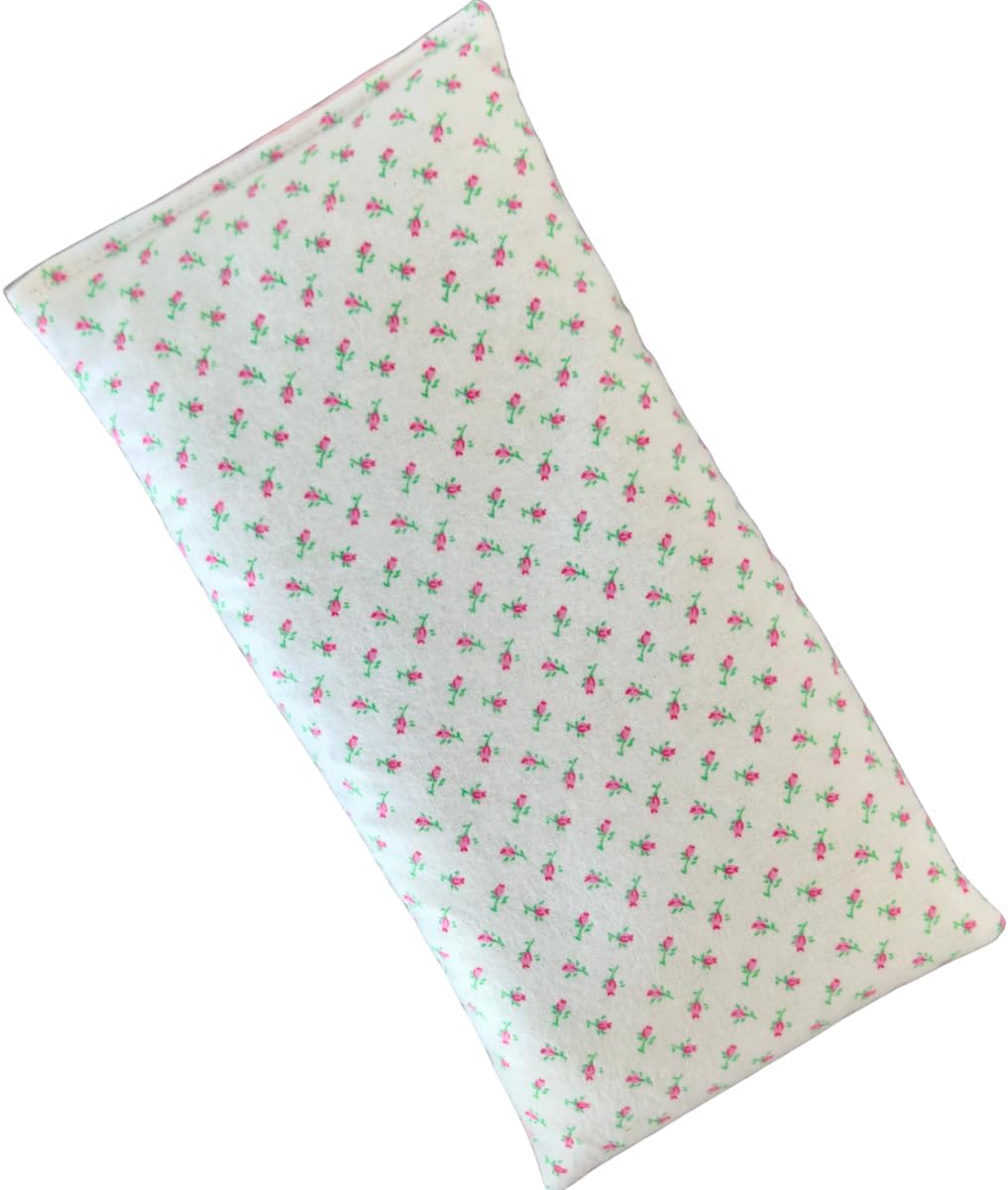 Large Microwave Heating Pad with Flax Seed, Scented or Unscented, Good for Back Pain or Cramps, Moist Heat Therapy or Ice Pack, Microwavable Bean Bag, 6" x 12" (Flannel Floral, Chamomile)