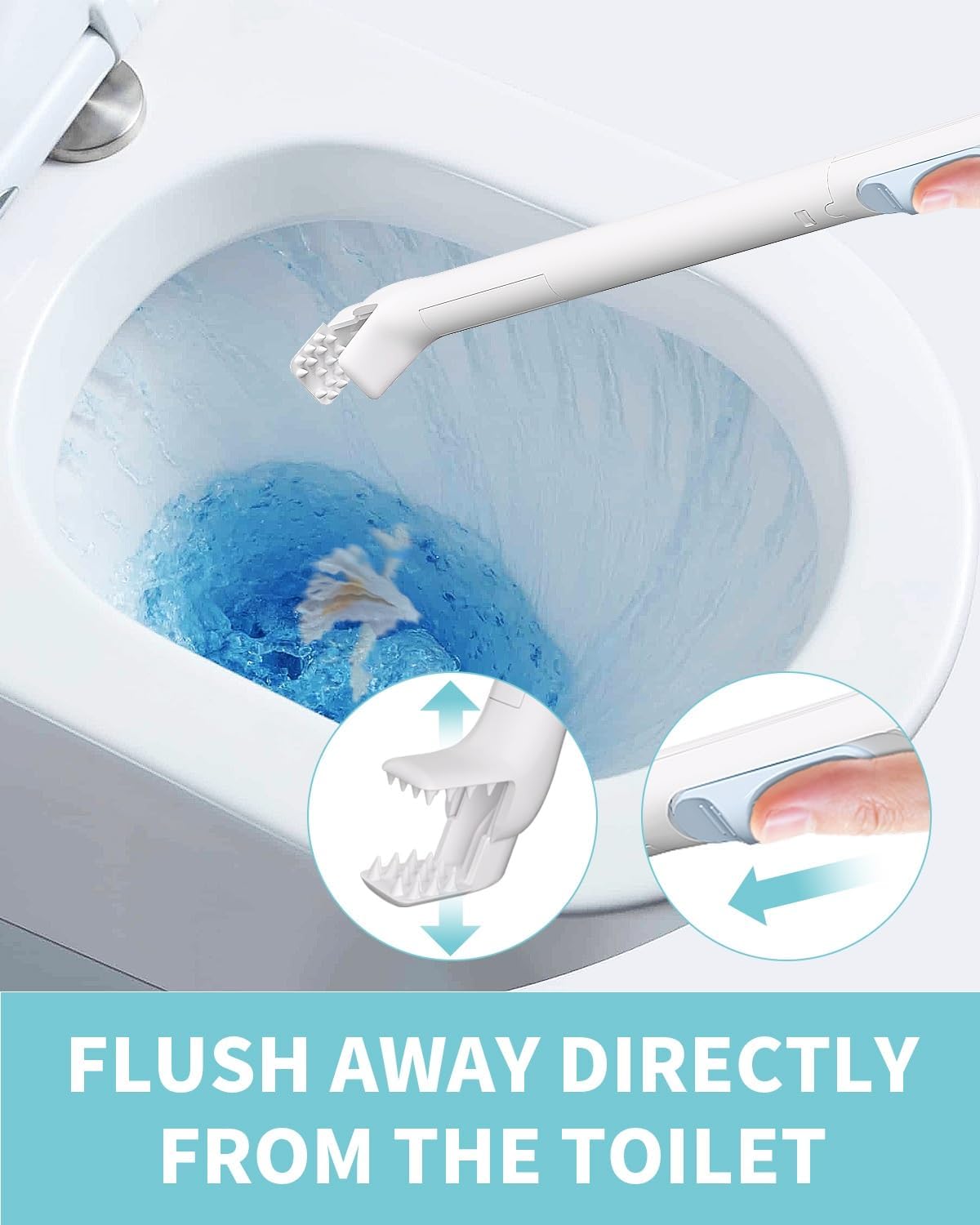 AIR U+ Flushable Toilet Wand Refills, 48 Count Disposable Toilet Brush Refill Pads for Toilet Bowl and Bathroom, Toilet Brush Accessories (Only Refills)