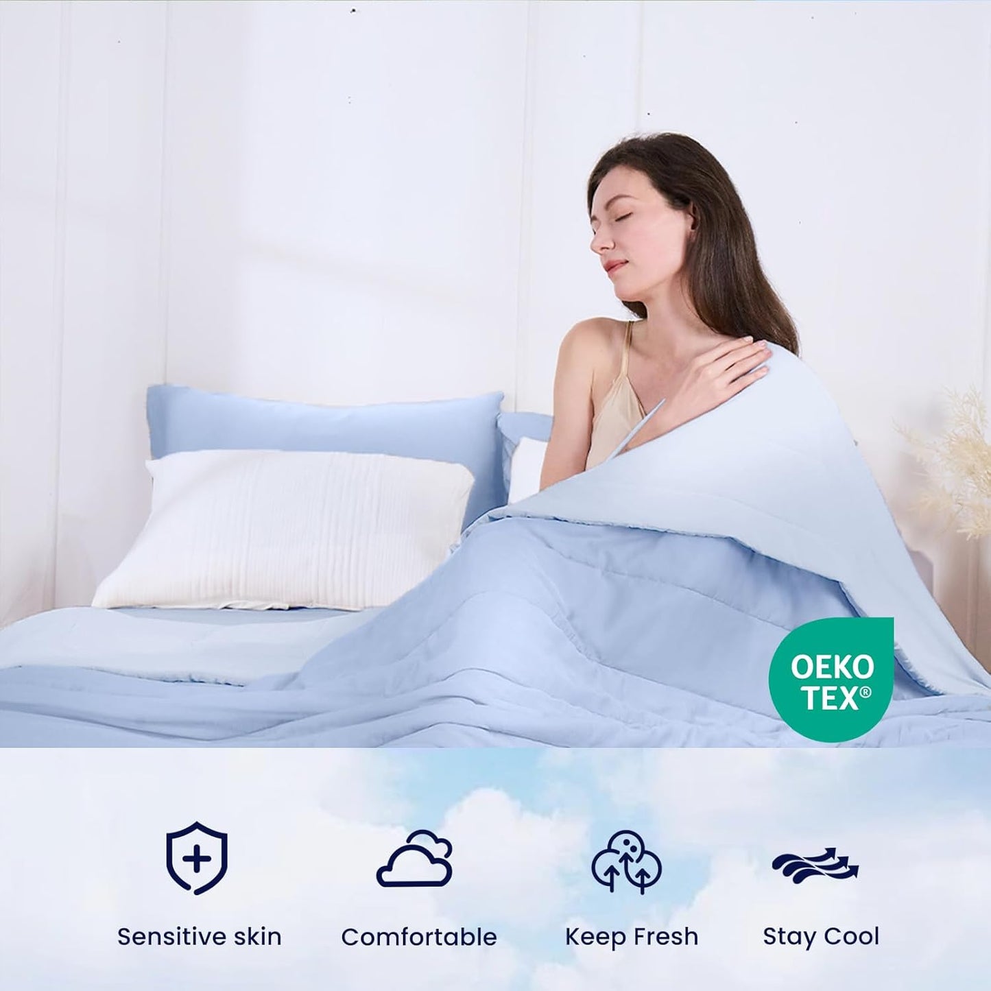 ZonLi Z-Magic 100% Cooling Bamboo Comforter from Viscose, Lightweight All-Season Breathable Bedding Blanket for Hot Sleepers