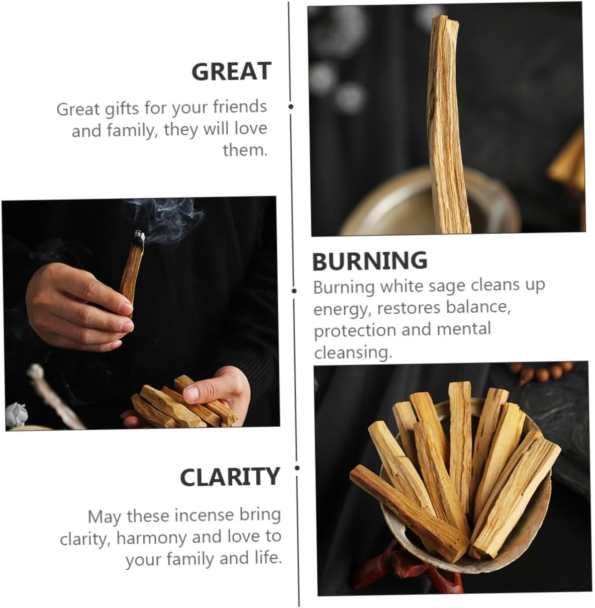 2Pcs Santo Wood Incense Sticks for Meditation and Smudging Natural Sacred Brazilian Smudge Sticks for Home Yoga Office and Ceremony Fragrance to Sleep and Negative Energy