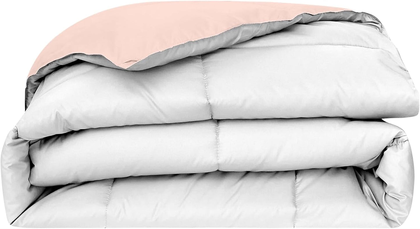 Modern Threads Down Alternative Reversible Comforter Blush/White California King