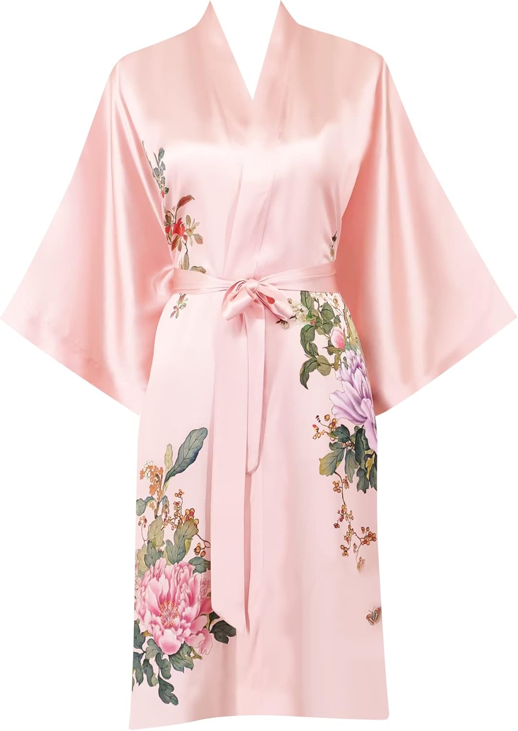women's 100% silk kimono, short bathrobe pajamas, kimono pajamas