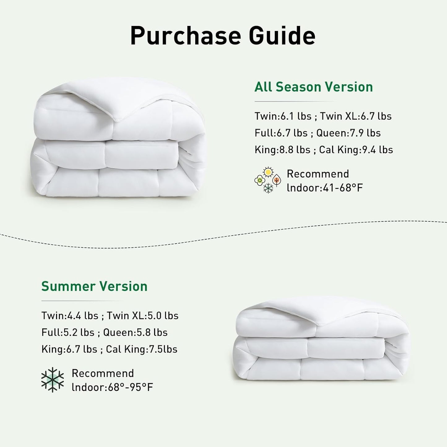 100% Viscose Made from Bamboo Comforter for Hot Sleepers- Breathable Cooling Silky Soft Duvet Insert Twin Size-with 8 Corner Tabs- All Season Comforter (88x64 Inches, White)