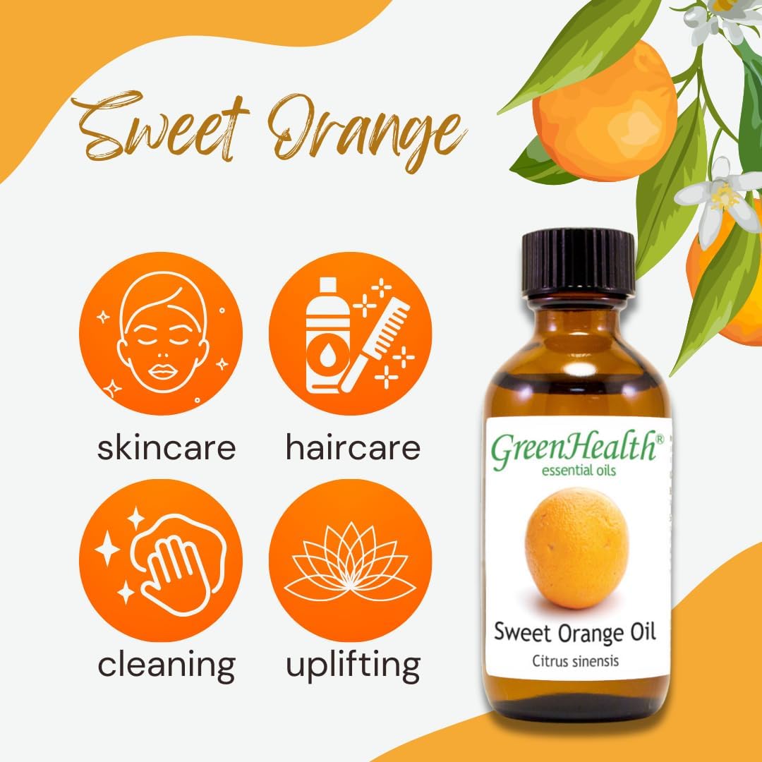 Sweet Orange Essential Oil - 1 Gallon - Plastic Jug - 100% Pure & Uncut - GreenHealth