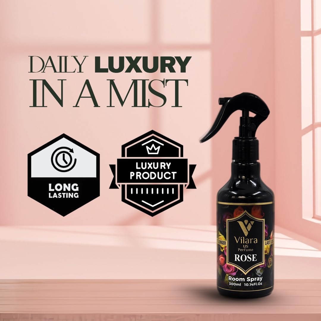 Room Spray Freshener - Long-Lasting Luxury Scents - Room and Linen Spray for Bedding, Sheets, Fabric, Furniture for Aromatherapy - 10.14 fl oz (Rose)
