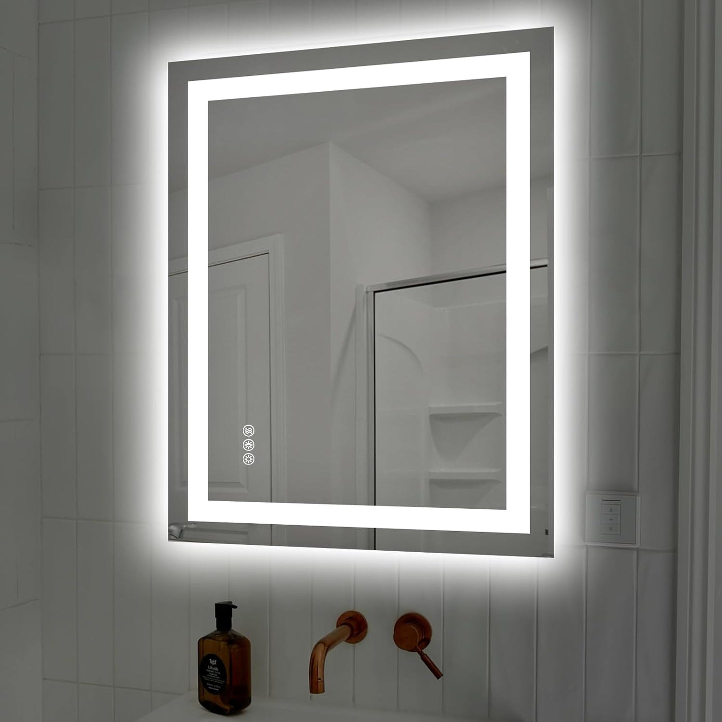 28X36 LED Bathroom Mirror with Lights, Anti-Fog, Dimmable, Backlit + Front Lit, Smart Bathroom Vanity Mirror, Memory Function, Shatterproof, Tempered Glass (Horizontal/Vertical)