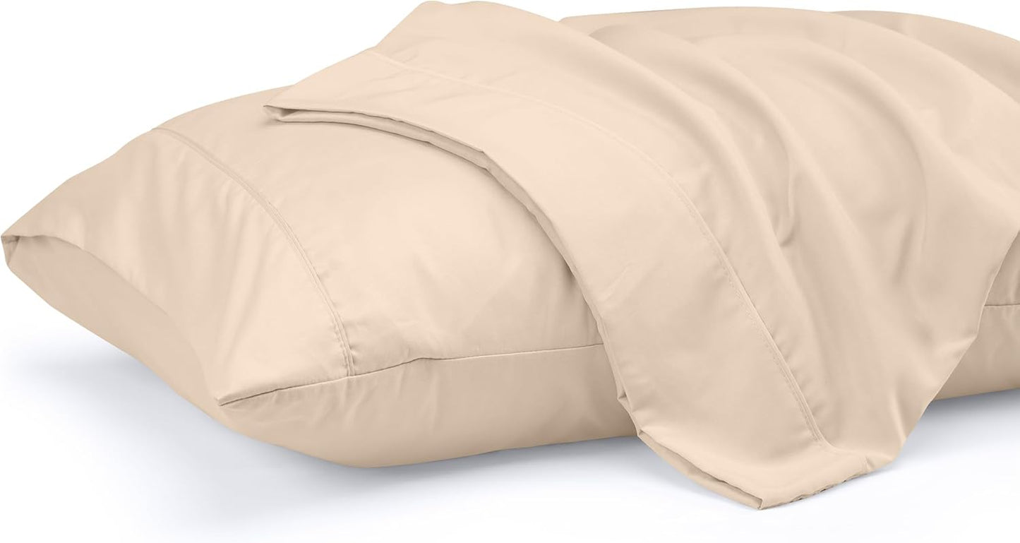 Pillow Covers by Utopia Bedding - Standard Size 2-Pack – Soft Brushed Microfiber – Perfect for Hospitals, Hotels, Guest Rooms – Oeko-TEX Certified, 20x26 Inches (Beige)