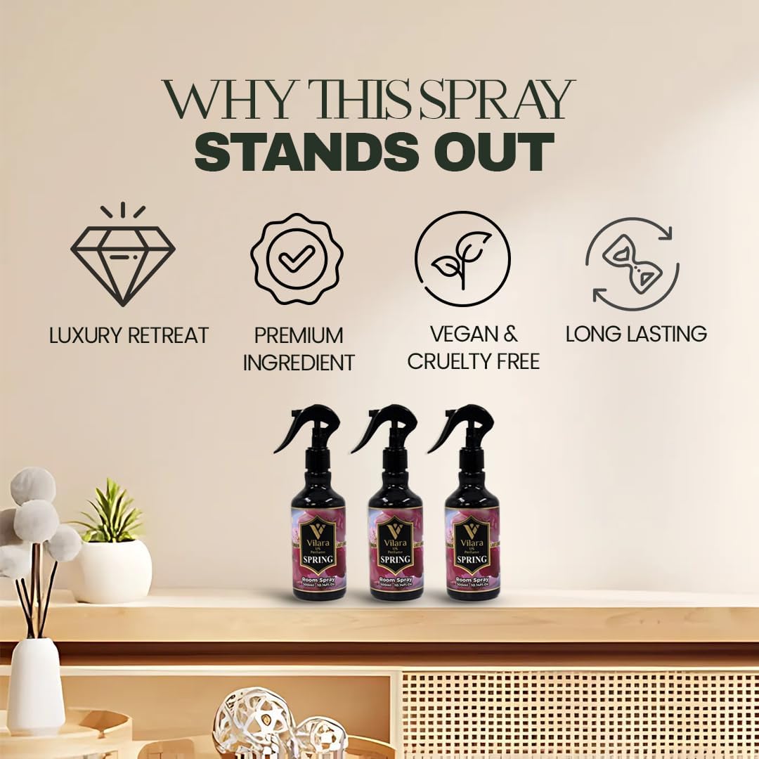 Room Spray Freshener - Long-Lasting Luxury Scents - Room and Linen Spray for Bedding, Sheets, Fabric, Furniture for Aromatherapy - 10.14 fl oz (Spring)