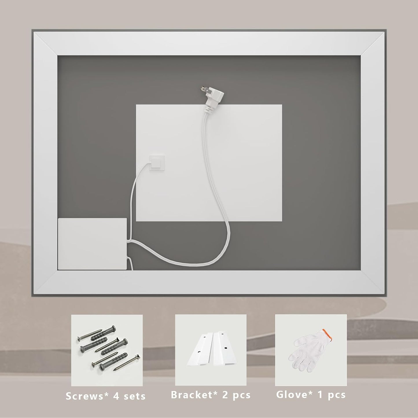 LED Lighted Bathroom Mirror 44x32, Dimmable Vanity Mirror with Lights, Anti-Fog, ETL Listed (Backlit and Front Lighted)