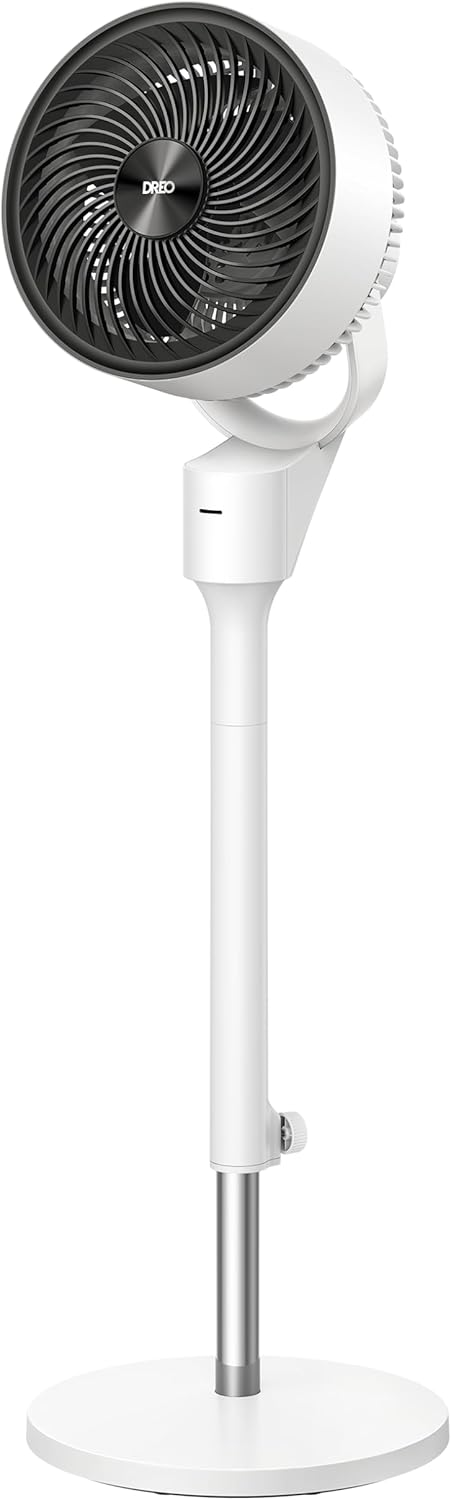 Dreo Fan for Bedroom, 80° Oscillating Standing Fan, 25dB Quiet, 80ft Pedestal Fans for Home Office, 90° Manual Vertical, 3 Speeds, Remote, 34-41" Adjustable Height, Air Circulator