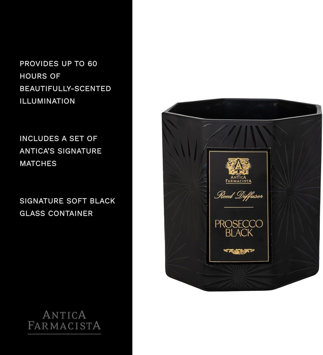 Antica Farmacista Three-Wick Candle - Decorative Home Candle - Long-Lasting & Premium Scented - Luxury Gift - Prosecco Black, 25 oz