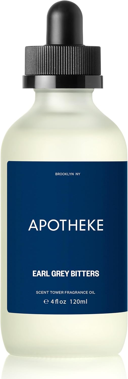 Apotheke Scent Tower Aromatherapy Diffuser Fragrance Refill, Earl Grey Bitters (120 ml) - Long-Lasting Perfume-Grade Essential Oil for Clean & Fresh Home, Office, Hotel & Large Rooms