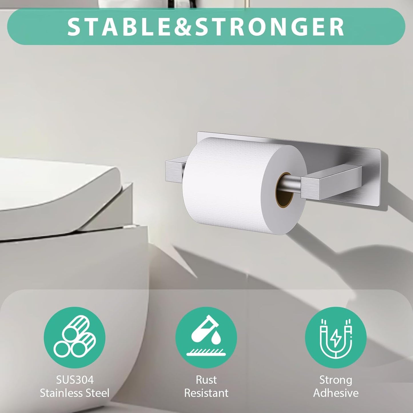 Brushed Nickel Bathroom Toilet Paper Holder Wall Mount, Stainless Steel Commercial Toilet Paper Dispenser Paper Towel Holder, Large Bathroom Toilet Tissue Roll Holder