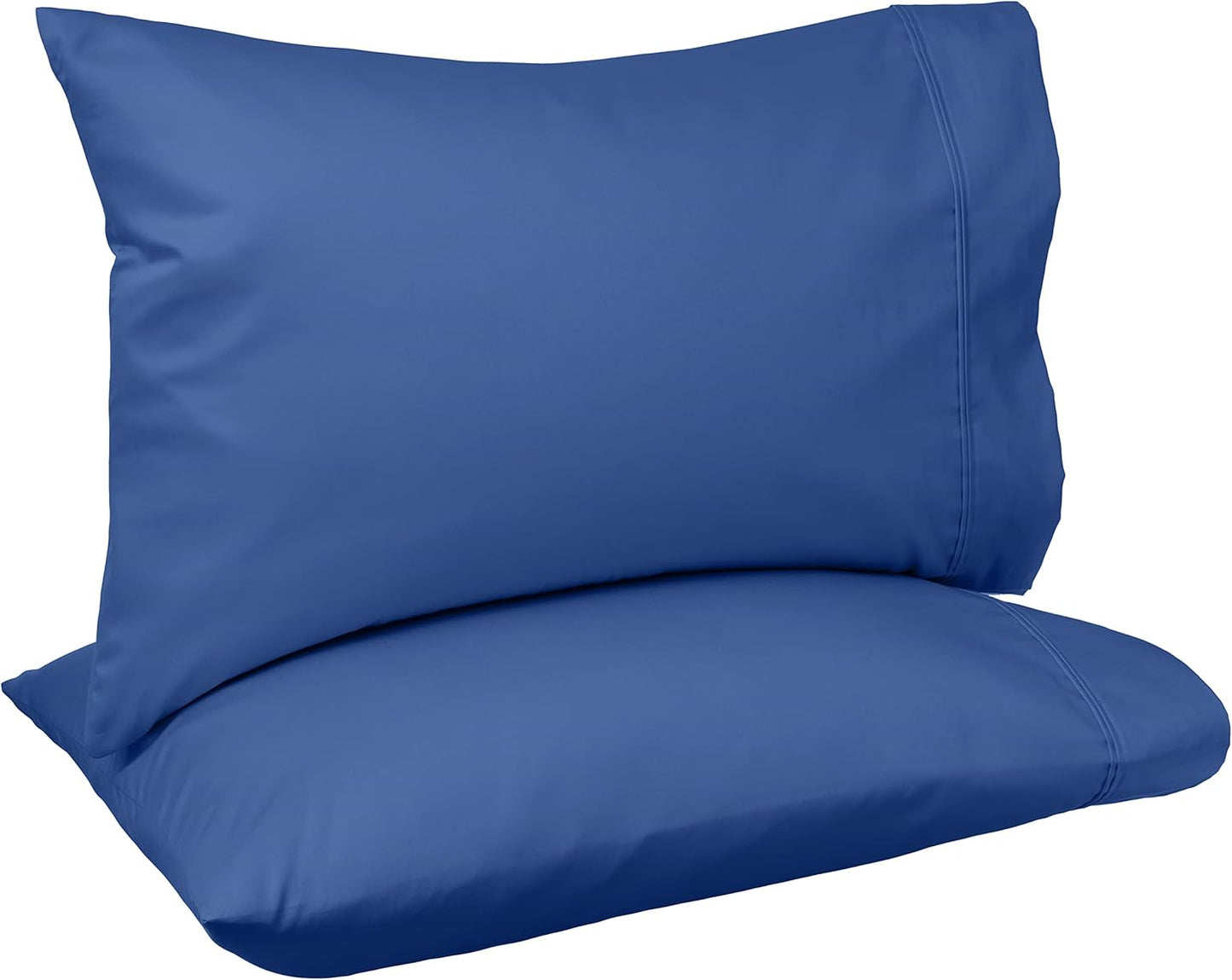 Amazon Basics 400 Thread Count Cotton Pillow Cases, Standard, Set of 2, Navy, 30" L x 20" W