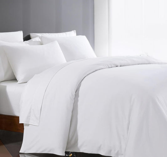 1000 Thread Count 100% Egyptian Cotton Duvet Cover Queen Size Cotton White Long Staple Quilt Full Size Silky Soft, Breathable With Zipper -3 Piece All Season Duvet Cover Set for Comforter