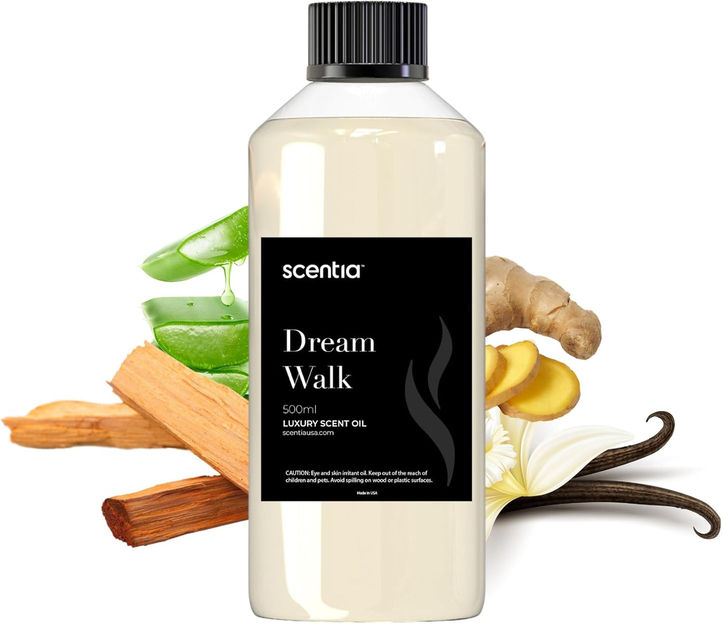 Scentia Hotel Diffuser Oil Inspired by The 5- Star Hotel Scent - 500 ml 16.9 fl oz - Essential Oil Diffuser Refill, White Tea Oil for Aromatherapy Diffusers - Dream Walk, Thanksgiving Gift