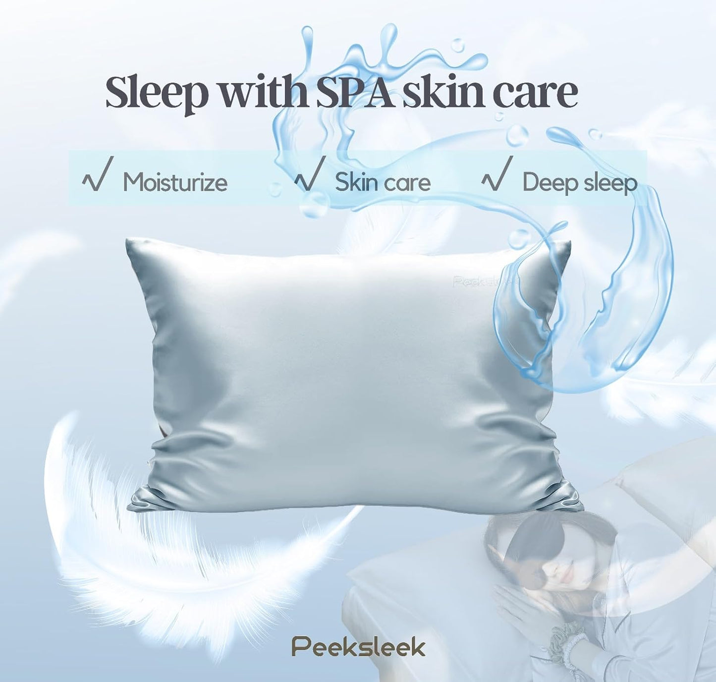 100% Mulberry Silk Pillowcases with Zipper– Luxurious, Anti-Aging Pillow Covers, 22 Momme 6A Grade Silk Pillow Cases 2 Pack for Hair and Skin Care (Hazel Blue, Queen (U.S. Standard))