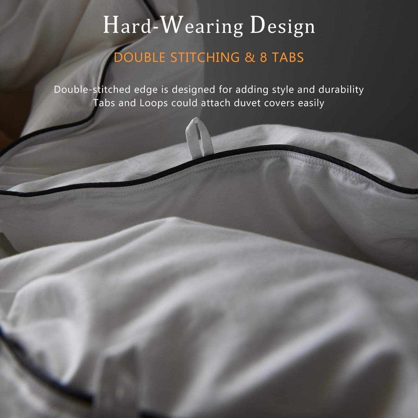 Luxury White Down Fiber Comforter Oversized King Size - Down Fiber Duvet Core for All Seasons - Hotel Collection Medium Warmth Duvet Insert - Fluffy and Cozy (120 X 98”)