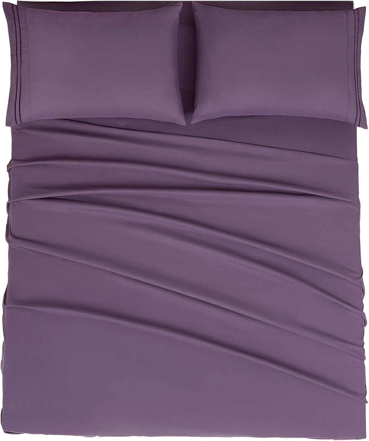 Mejoroom California King Size Sheet Set - Soft Microfiber Bed Sheets,Deep Pocket Fitted Sheet, Breathable, Wrinkle & Fade Resistant - 4 Piece (California King,Purple)