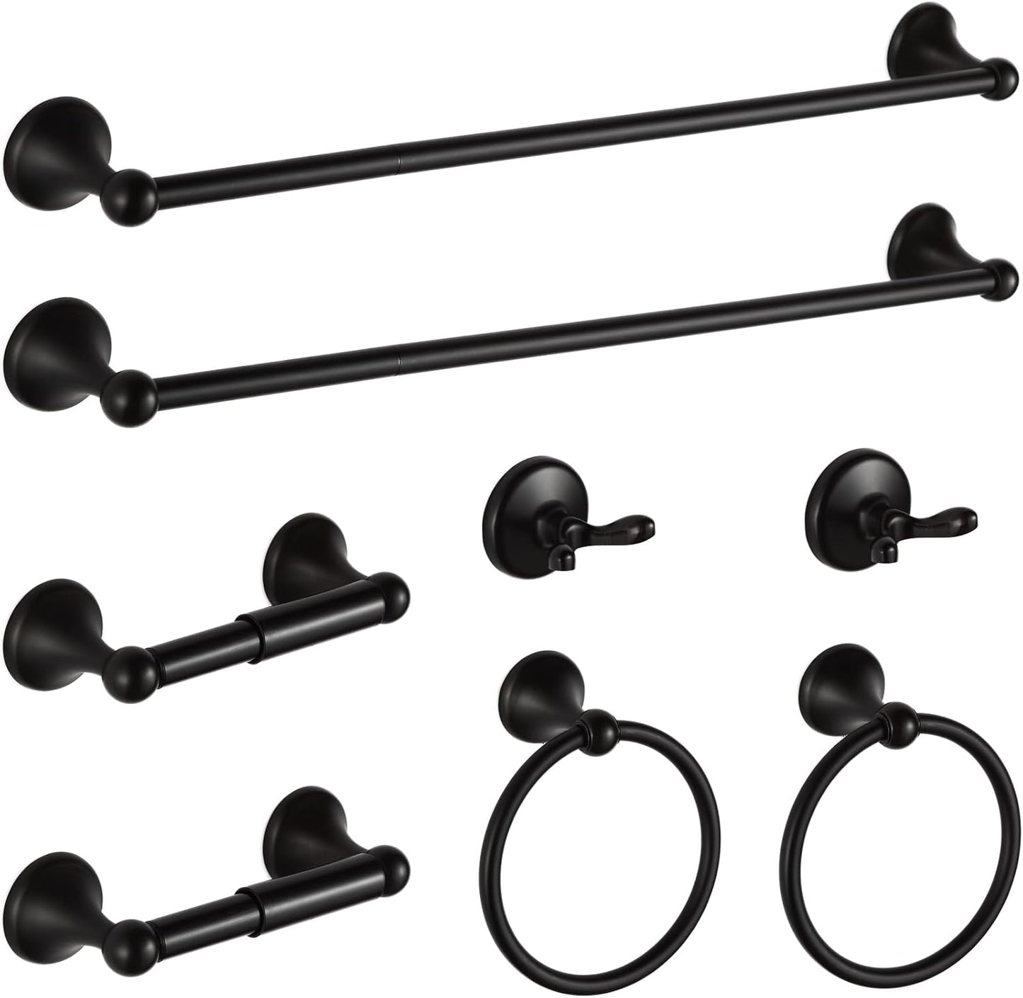 BGL Bathroom Hardware Set Oil-Rubbed Bronze Bath Towel Bars Adjustable Expandable Bathroom Accessory Set Towel Racks 8-Pieces Wall Mount