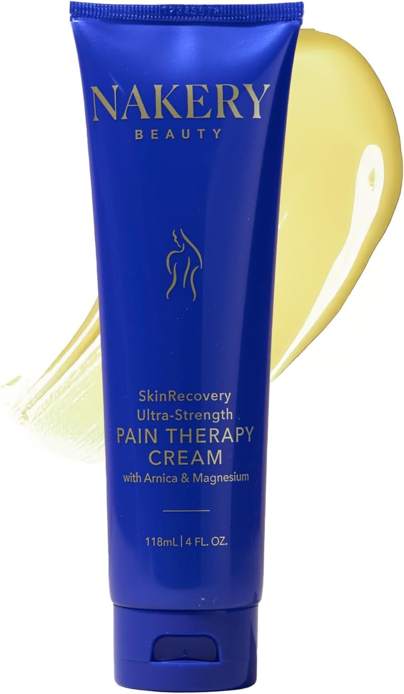 Nakery SkinRecovery Ultra Strength Massage Cream - Muscle Relaxer Cream & Magnesium Cream for Leg Cramps with Menthol - Fast Absorbing Feet Cream - Non-Sticky Leg Cramp Cream for Soothing Comfort