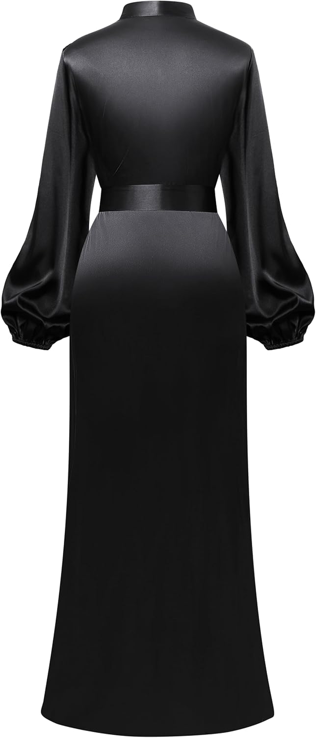 PRODESIGN Satin Kimono Robe Women Long Silky Kimono Bathrobe Sleepwear Wedding Bridesmaid Robe