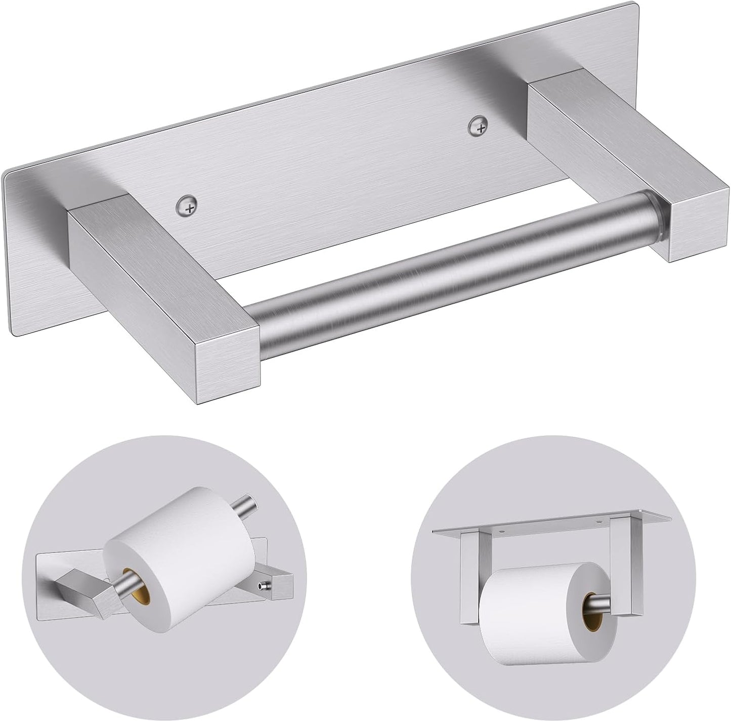 Brushed Nickel Bathroom Toilet Paper Holder Wall Mount, Stainless Steel Commercial Toilet Paper Dispenser Paper Towel Holder, Large Bathroom Toilet Tissue Roll Holder